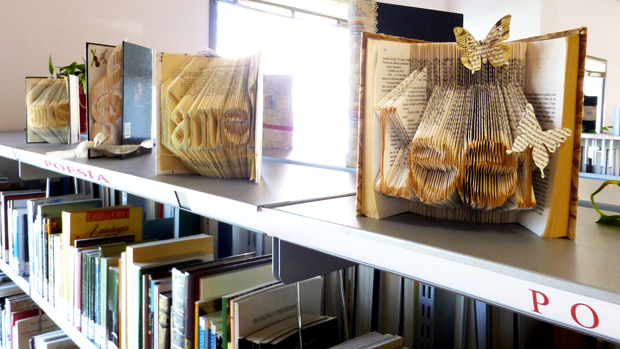 La curiosa exposición de libros que acoge la biblioteca de Montequinto